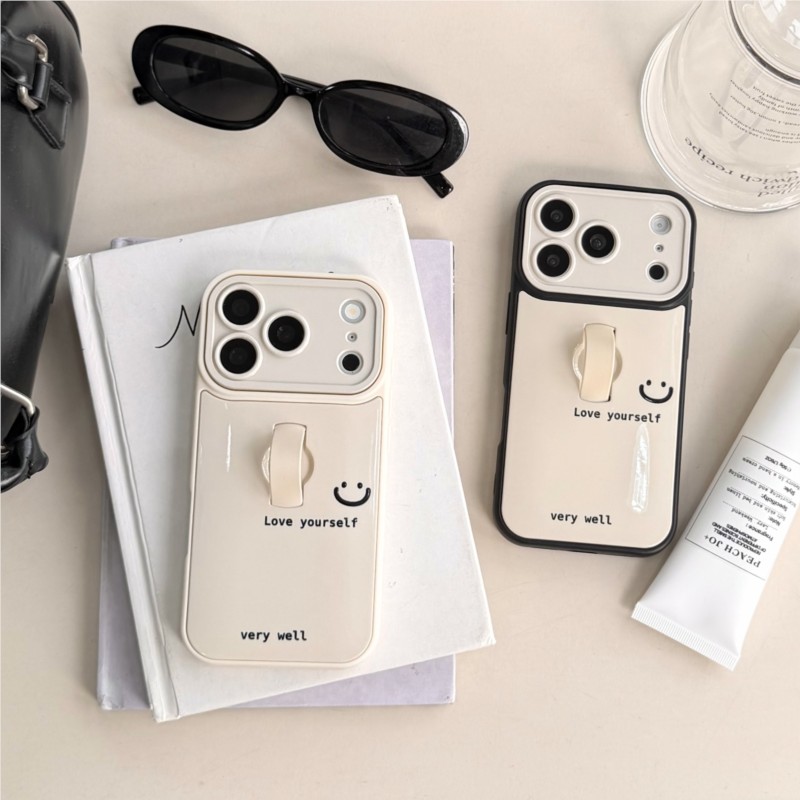 Ring Stand Case - Korean Ins Style Smile Letter Phone