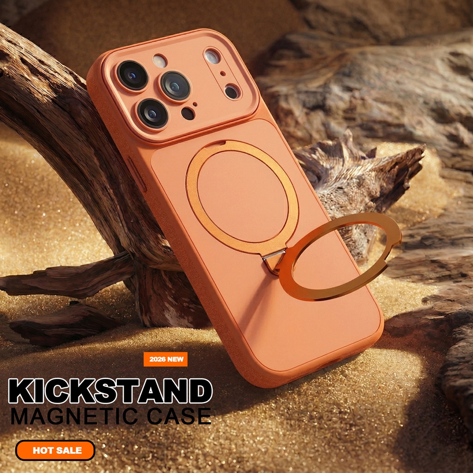 Phone Cases Iphone 17 - Metal Stand Magnetic Phone Case For
