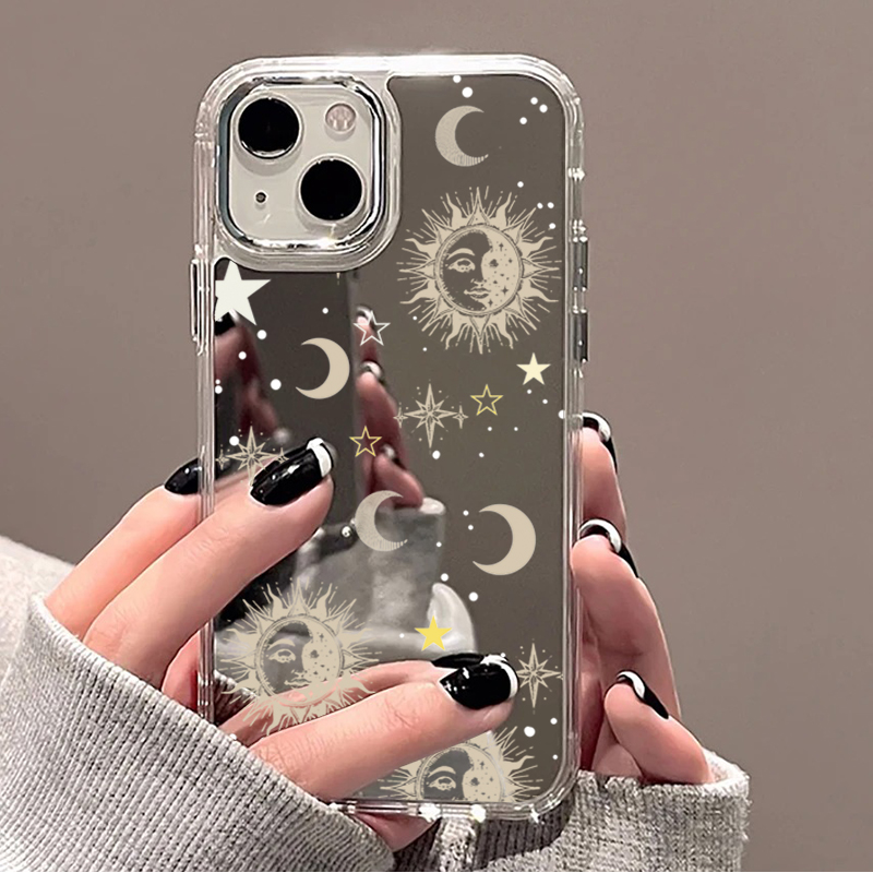 Phone Cases Transparent - Sun Moon Star Mirror Phone Case