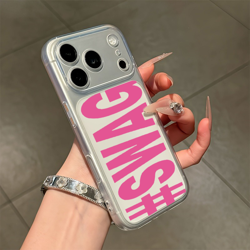 Phone Cases Transparent - Hot Pink Black SWAG Letter Clear