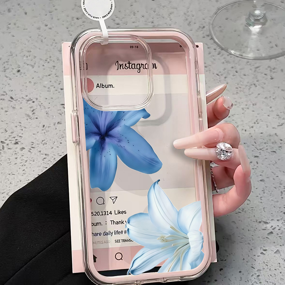 Phone Cases Amazon - Blue Lily Flower Clear Phone Case