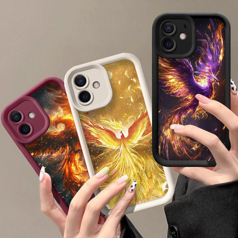 Phone Cases Google Pixel 10 Pro - Aesthetic Golden Phoenix Fire Pattern Phone