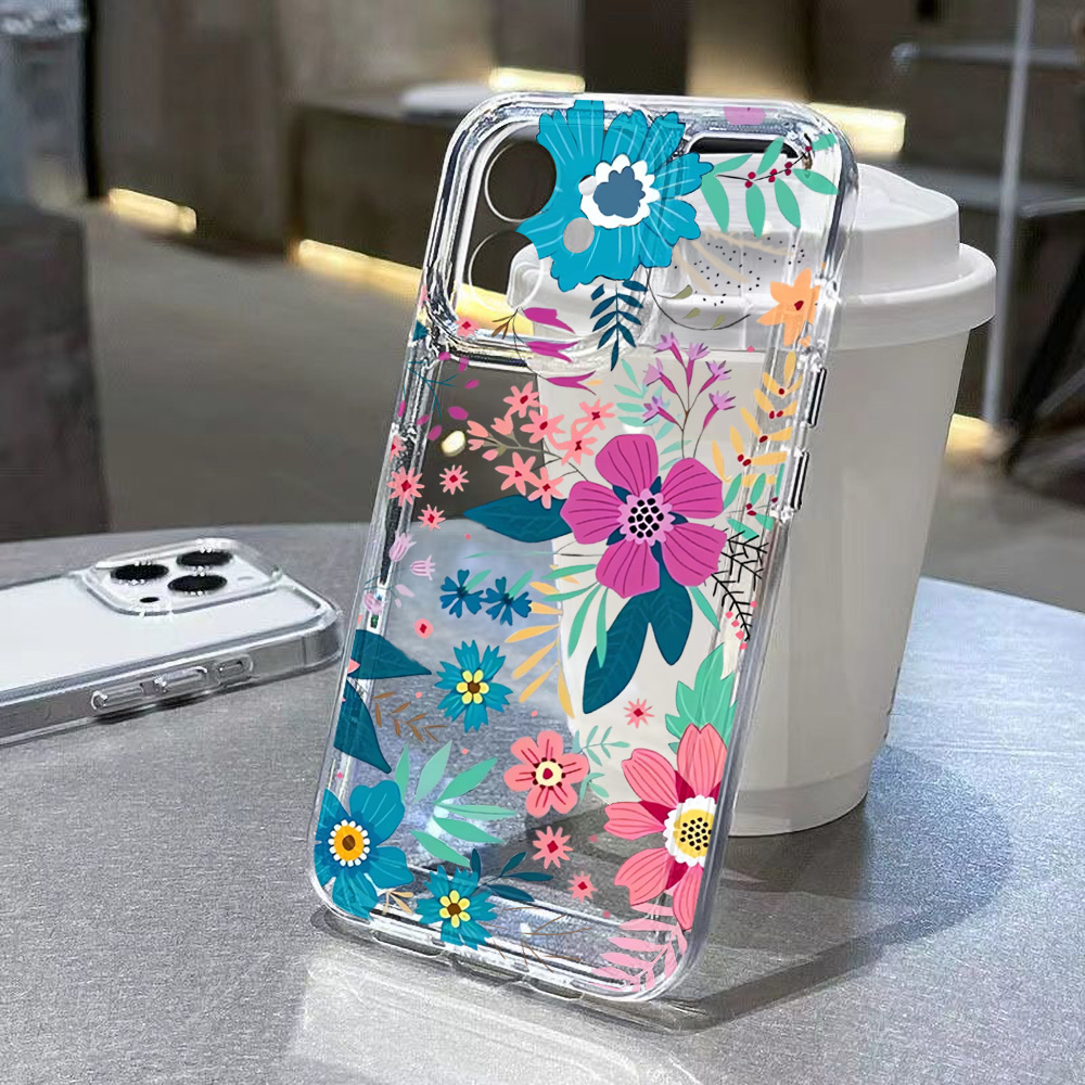 Phone Cases Transparent - Silicone Flower Phone Case For iPhone
