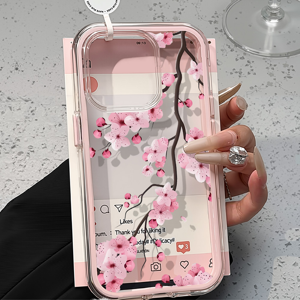 Phone Cases Iphone 16 - 2in1 Pink Flower Case For iPhone