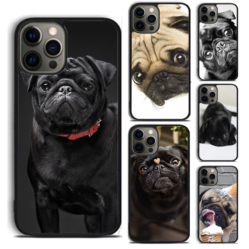 Buy Phone Cases - Animal Black Pug close up phone