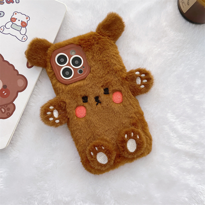 Korean 3D Cartoon Bear Fluffy  – Phone Cases Iphone 16 Bewertung und Preis