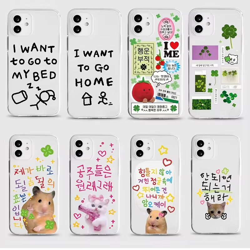 Korean Ins Cute Four Leaf Clov – Phone Cases Transparent Bewertung und Preis