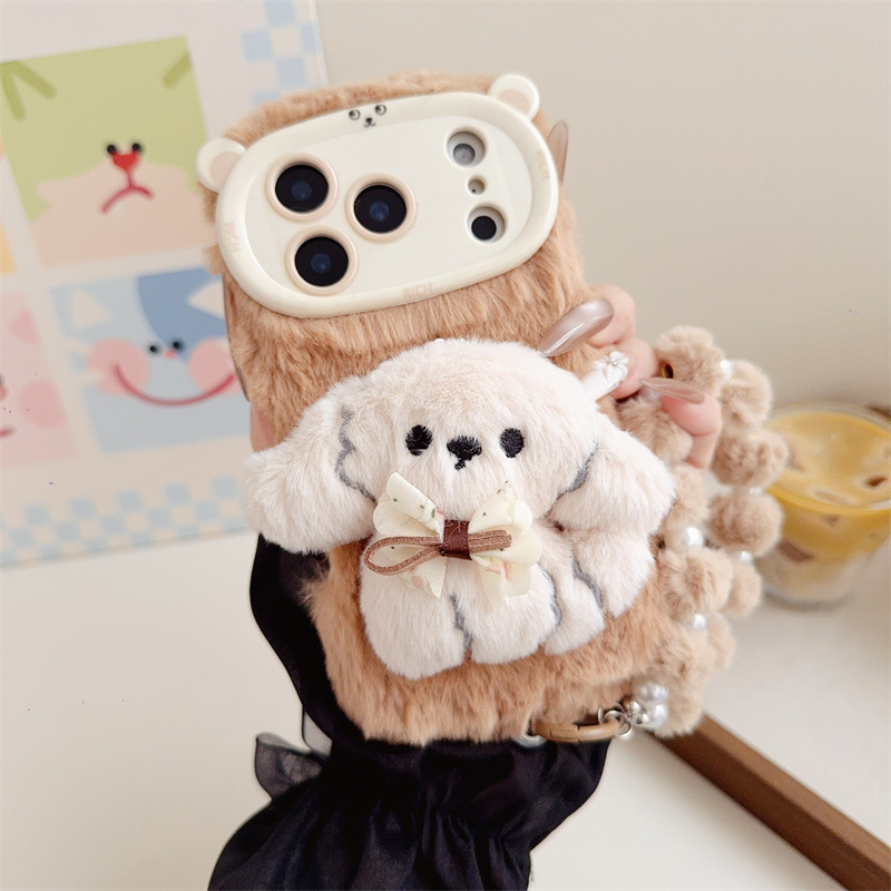 3D Cartoon Bowknot Puppy Warm  – Phone Cases Iphone 16 Bewertung und Preis