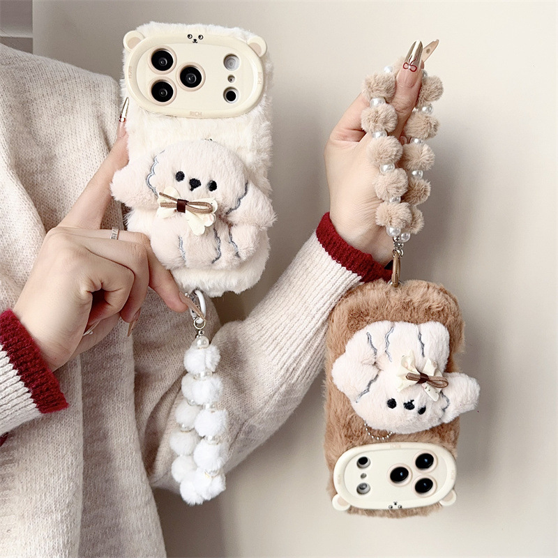 3D Cartoon Bowknot Puppy Warm  – Phone Cases Iphone 16 Bewertung und Preis