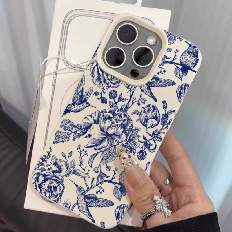 Blue Retro Floral Bird Pattern – Phone Cases Dior Bewertung und Preis