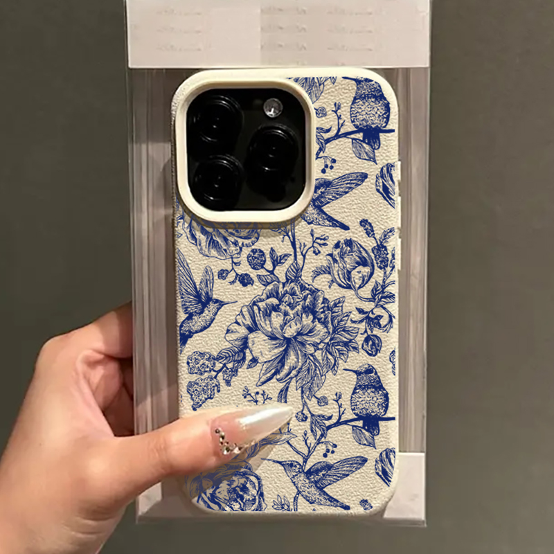 Blue Retro Floral Bird Pattern – Phone Cases Dior Bewertung und Preis