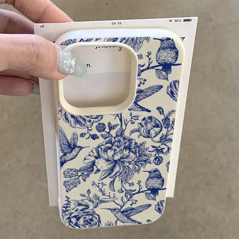 Blue Retro Floral Bird Pattern – Phone Cases Dior Bewertung und Preis