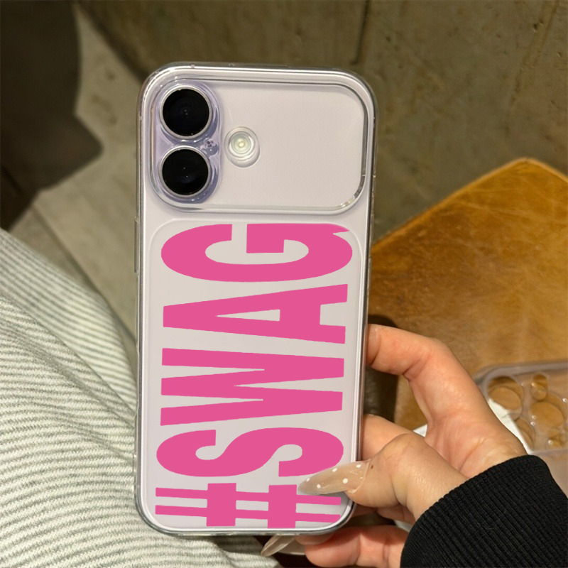 Hot Pink Black SWAG Letter Cle – Phone Cases Transparent Bewertung und Preis