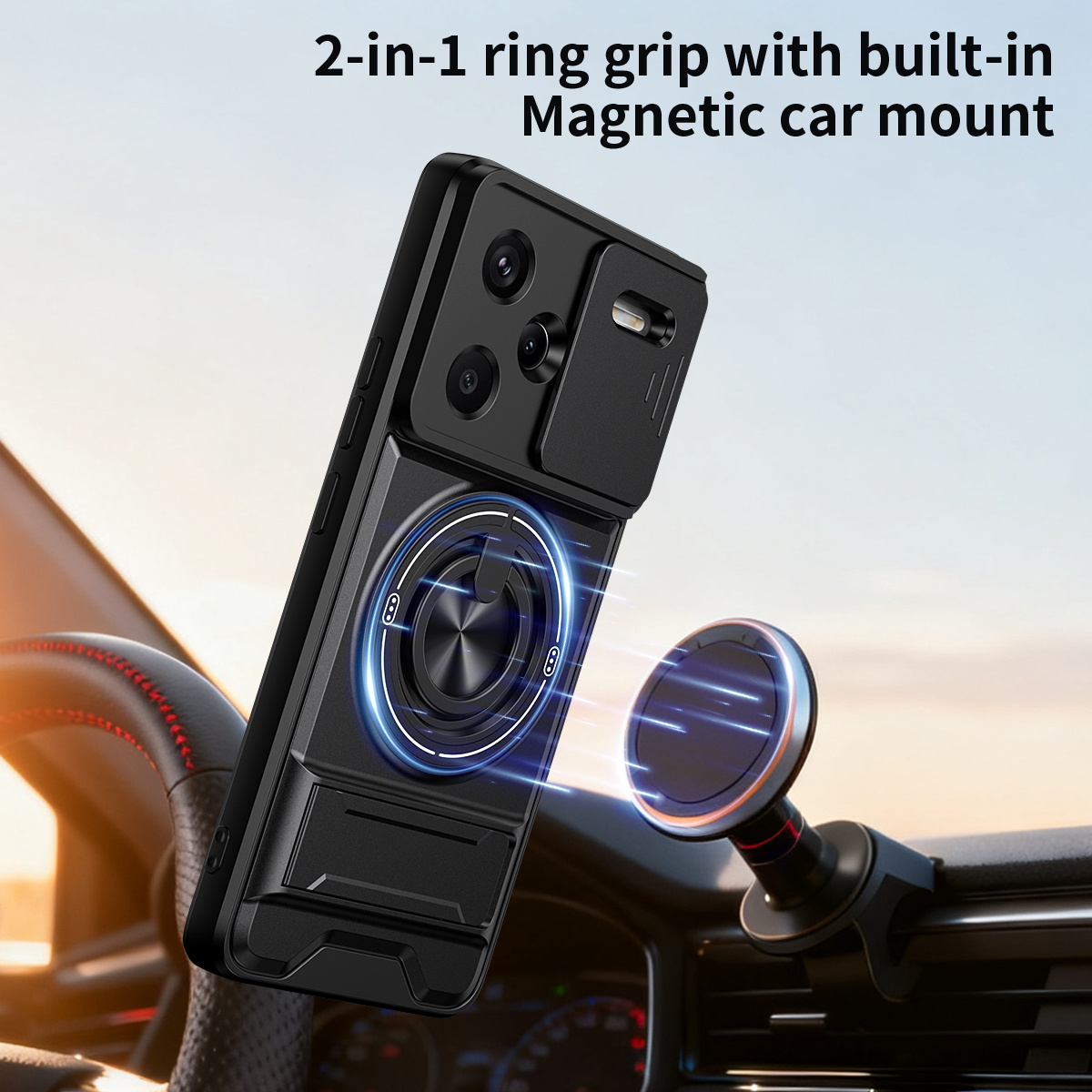 Lens Slide Camera Phone Case f – Ring Stand Case Bewertung und Preis