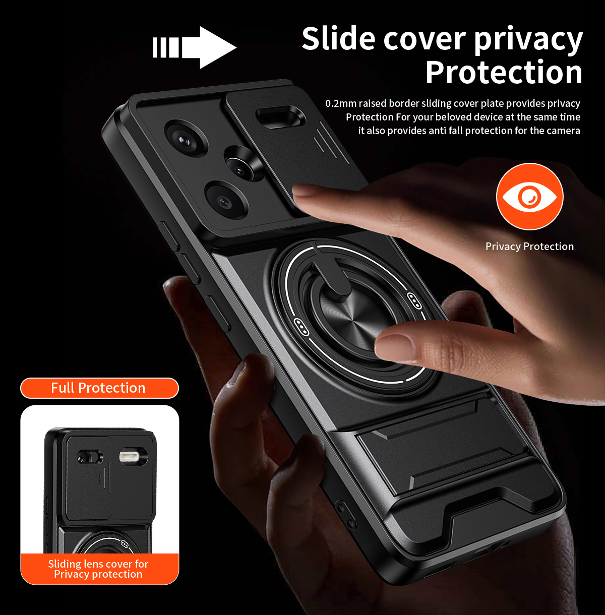 Lens Slide Camera Phone Case f – Ring Stand Case Bewertung und Preis